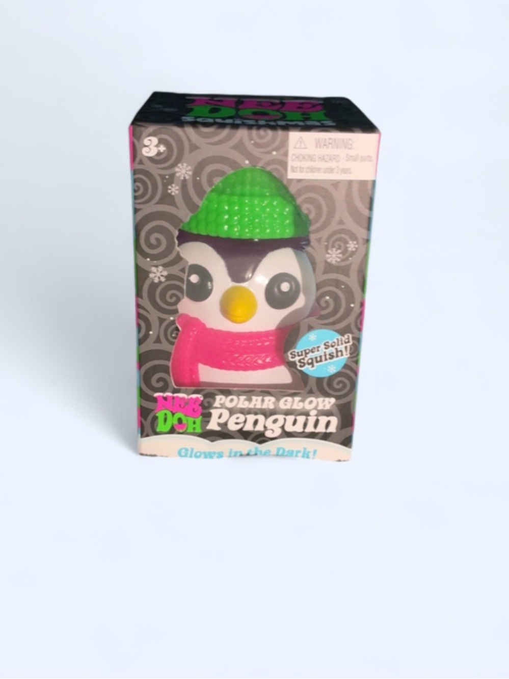 NeeDoh Polar Glow Penguin- Green & Pink